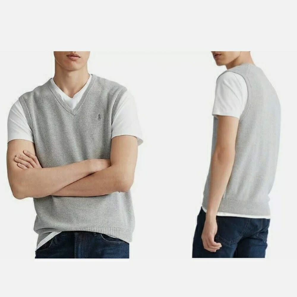 Polo Ralph Lauren Pima Cotton Vneck Sweater Vest - Picture 3 of 9